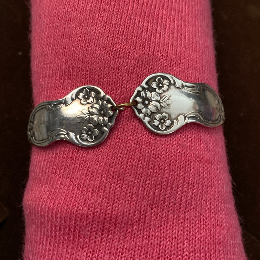 Antique silver spoon bracelet fashioned from vintage silver ware